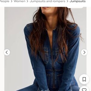 Free people Lennox jumpsuit - denim size XS